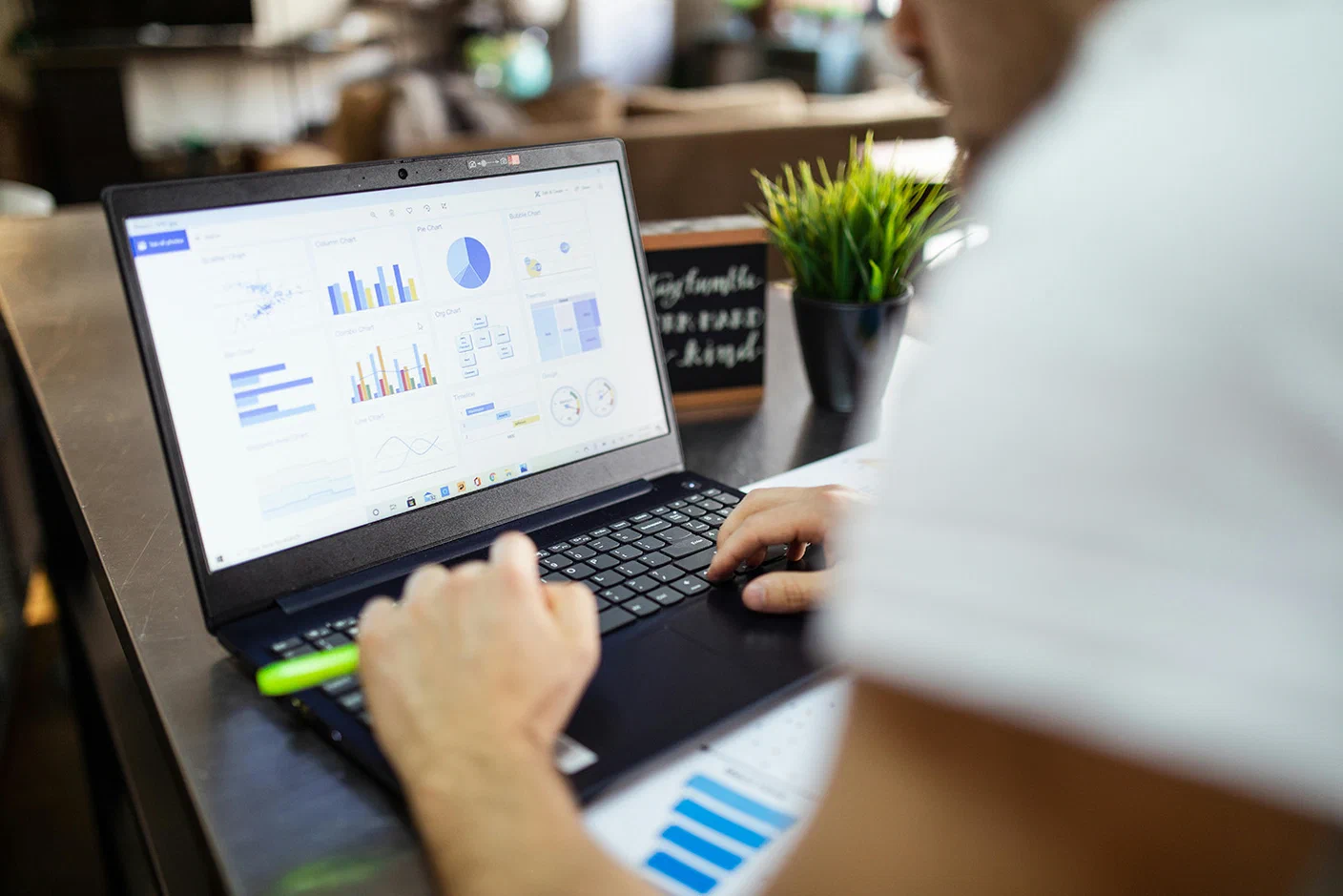 Photo of graphs on a computer. Photo of graphs on a computer.