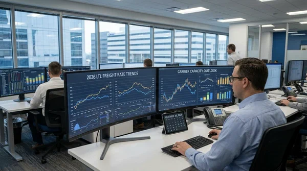 Freight Agents Analyzing LTL Rates.